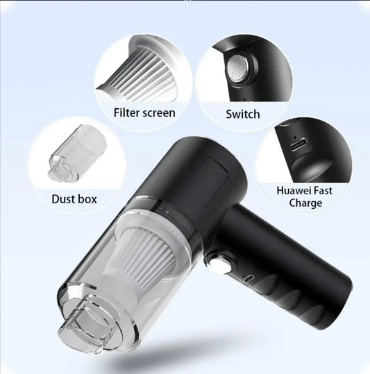 Aspirator portabil 3in1 cu functie de suflare si pompare aer, reincarcabil