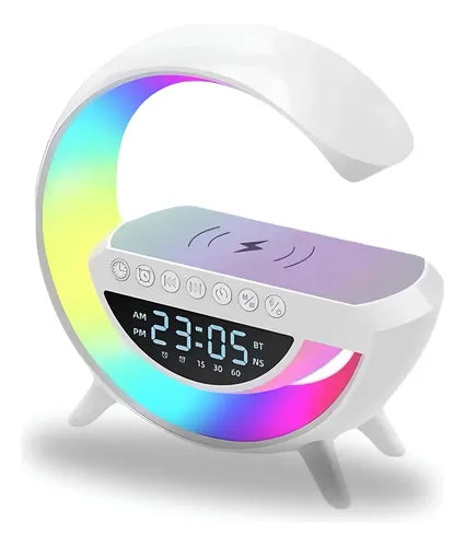 Lampă LED multifuncțională cu boxă, încărcare wireless și RGB